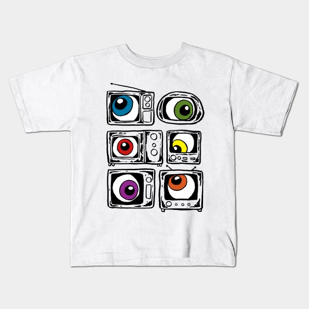 Tel-Eye-Vision Kids T-Shirt by popcornpunk